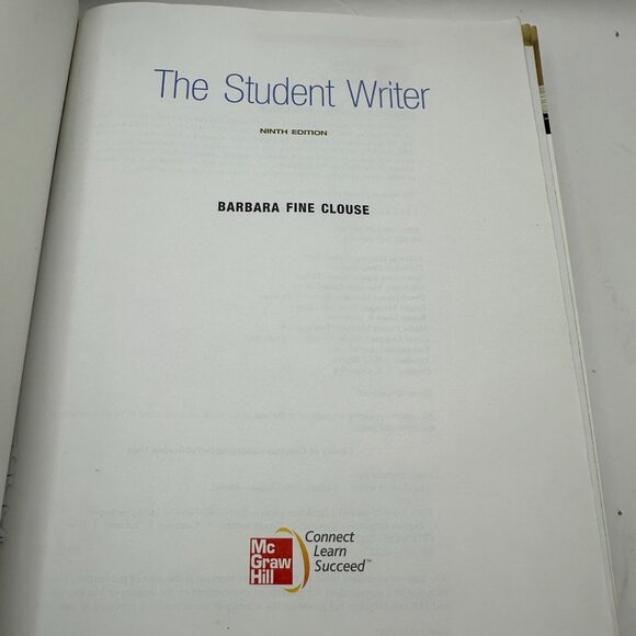 Student Writer: Editor and Critic Paperbook 9th Edition Babara FIne Clouse - Picture 4 of 5